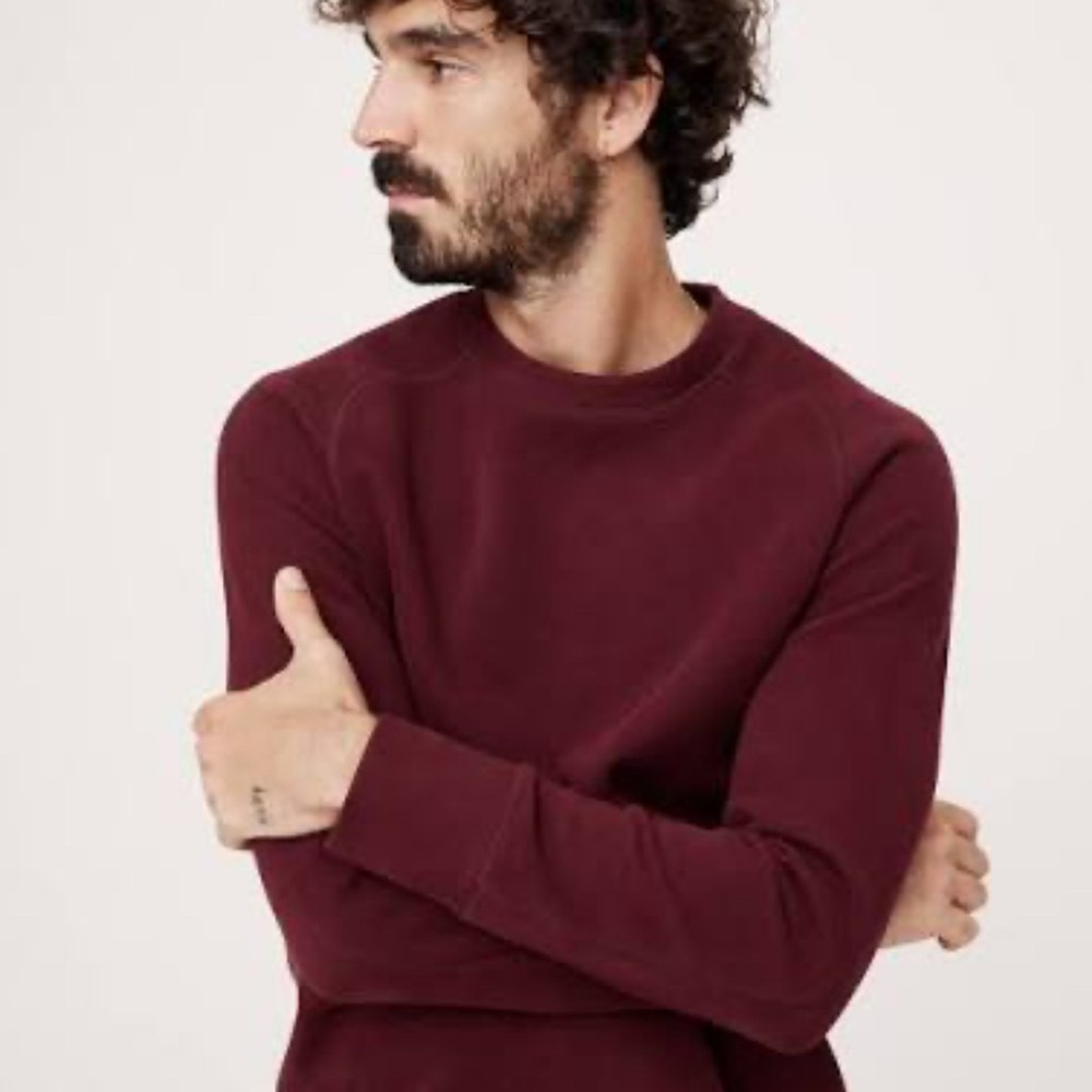 Banana Republic Men's Double Knit Sweatshirt in Red Cherry Jam